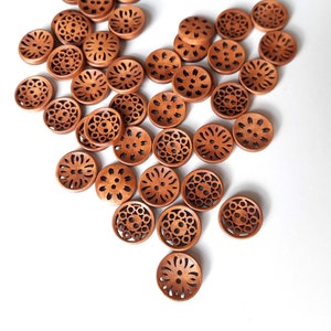 NOTE 3 WEEK DELAY - 8-pack+ Natural Wooden laser cut Buttons, Decorative Wood Buttons, Craft Buttons