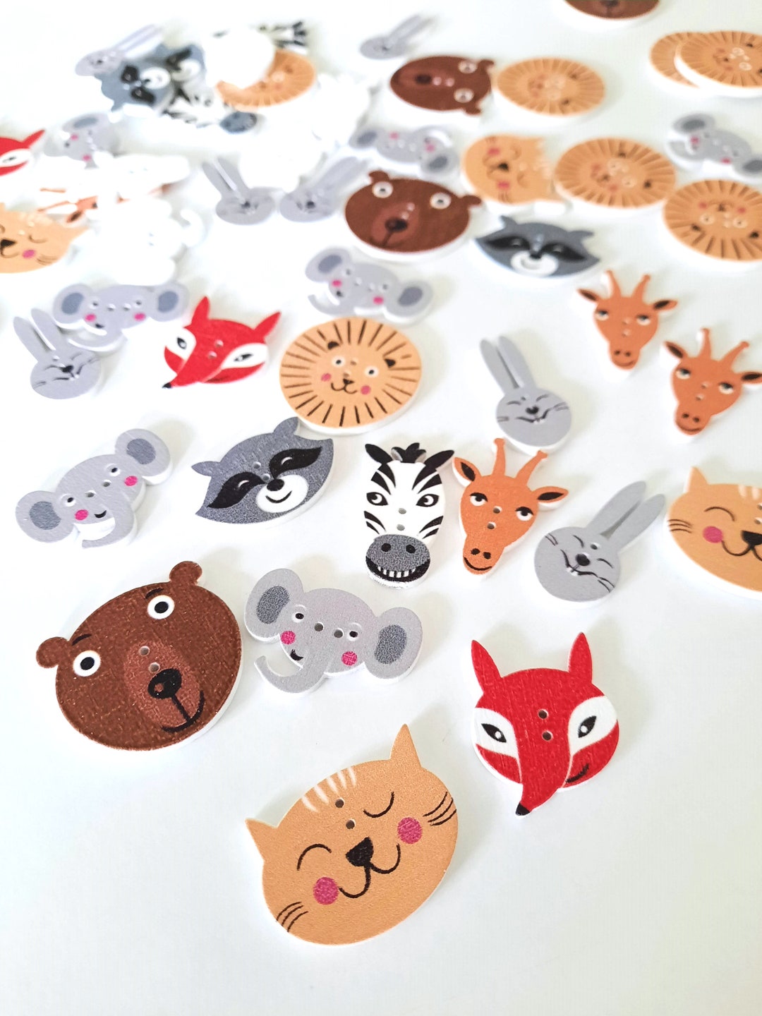 8-pack+ Animal Buttons, Decorative Wood Buttons, Craft Buttons - Etsy