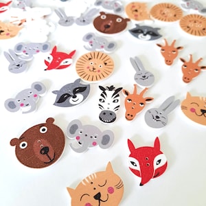 8-pack+ Animal Buttons, Decorative Wood Buttons, Craft Buttons