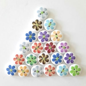 Sweet Floral Wood Buttons: Decorative Craft Embellishments, 8-pk
