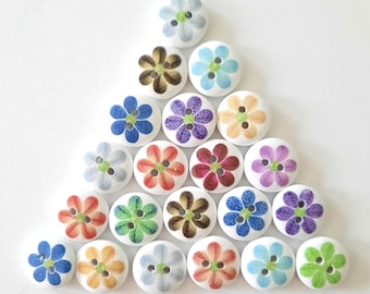 NOTA 3 SEMANAS DE RETRASO - 8-pk+ Botones florales dulces, Botones decorativos de madera, Botones artesanales