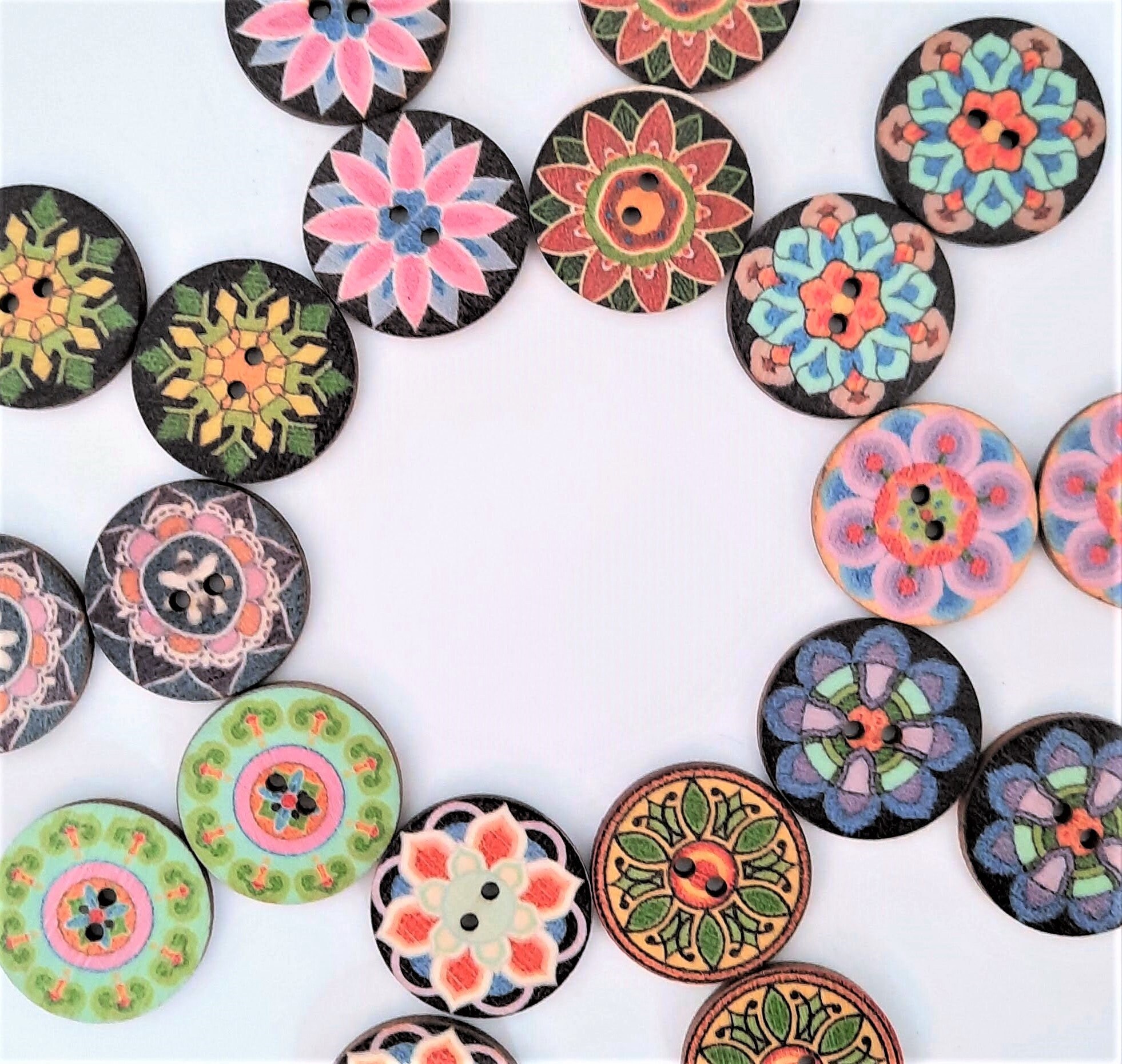 8-pack+ Vintage-look Buttons, Decorative Wood Buttons, Craft Buttons - Etsy
