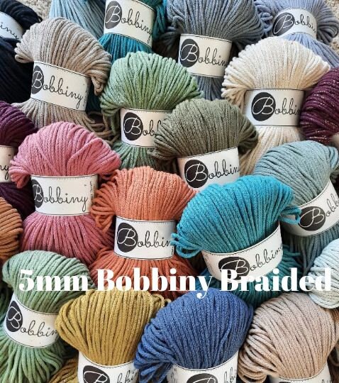 BOBBINY 3mm Braided Cotton Cord SAMPLES, Braided Cor for Macramé Cord,  Chunky Yarn, Cotton Rope, Craft Cord 16 Ft/5.5 Yards/5 Meters 