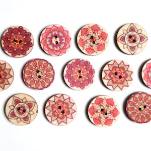 8-pack+ Vintage-Look Buttons, Decorative Wood Buttons, Craft Buttons