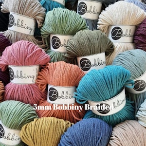 New color in stock -Midnight Dust! - 5mm Bobbiny Braided Cord, Crochet Yarn