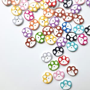 Dog Paw Wood Buttons: Colorful Craft Buttons, 8pk (16mm)