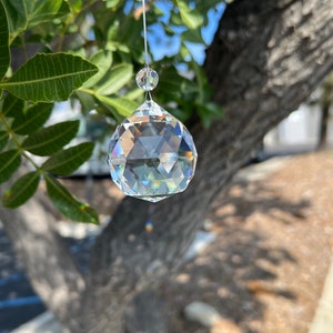 2PC Fengshui Faceted Prism Ball Suncatcher Crystal Hanging
