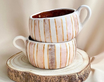 Handmade Ceramic Mug: Celestial Constellation Interior, Pottery Coffee Cup