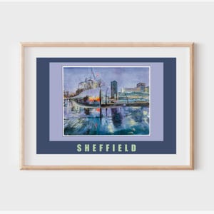 Sheffield Train Station Watercolor Art Print, Signed Cityscape