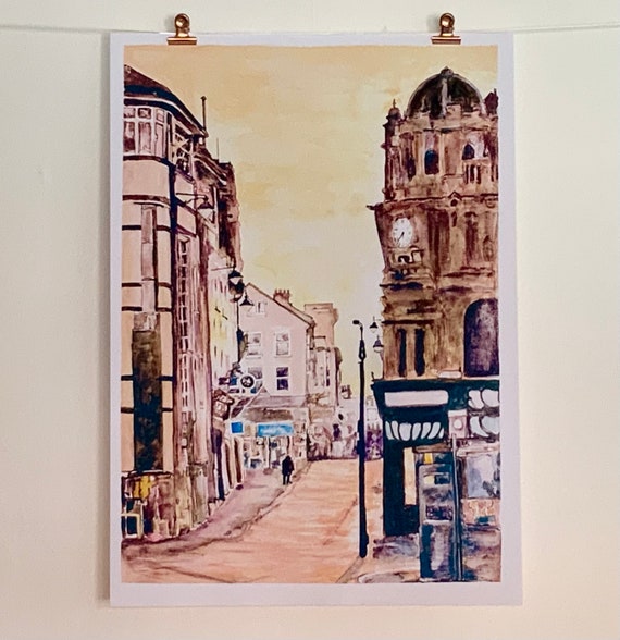 Pelham Street Nottingham Watercolour Print – Lockdown 2020 Urban Landscape