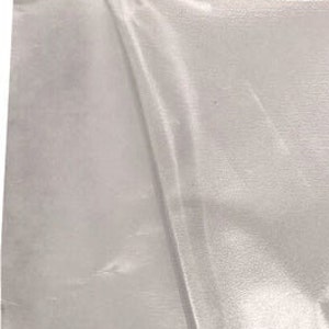 May include: White satin fabric with a smooth, silky texture.