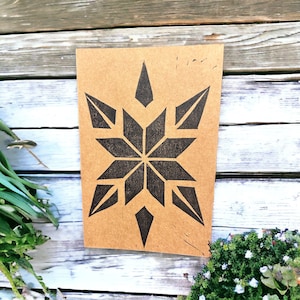Tarjetas de felicitación con impresión en bloque Fair Isle-sicle - Holly-Daze, en blanco