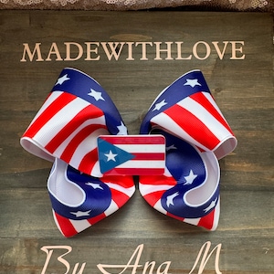 Puerto Rico Flag Hair Bow
