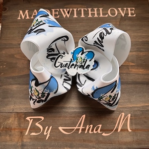 Guatemala Hair Bow, Hispanic Heritage Hair Bow, Central America Bow, Patriotic Hair Bow, White and Blue Hair Bow, Girls Hair Bow, Large Bow