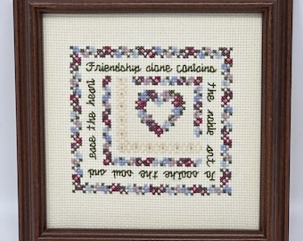 Just Nan cross-stitched FRAMED FRIENDSHIP