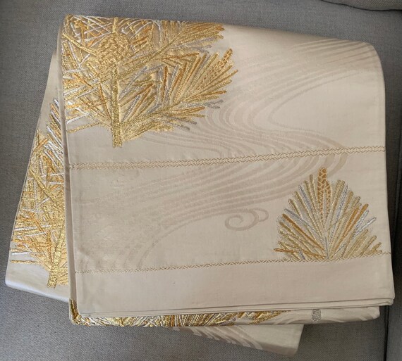 Antique Fukuro Christmas Kimono Obi/Kimono Belt/K… - image 7