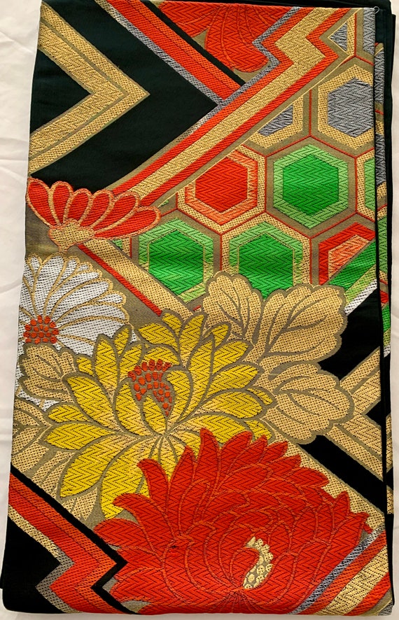 Japanese Kimono Fukuro Obi /Obi Sash/ Kimono Obi/ 