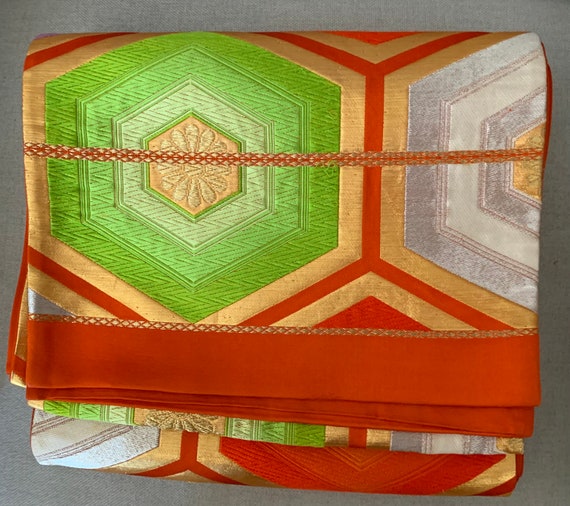 Antique Fukuro Christmas Kimono Obi/Kimono Belt/K… - image 1