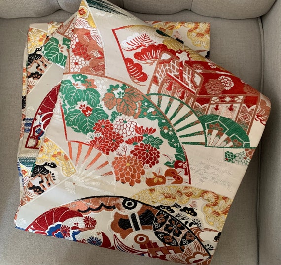 Antique MARU Kimono Obi/Kimono Belt/Kimono Sash - image 3