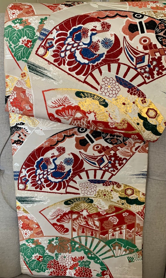 Antique MARU Kimono Obi/Kimono Belt/Kimono Sash - image 2