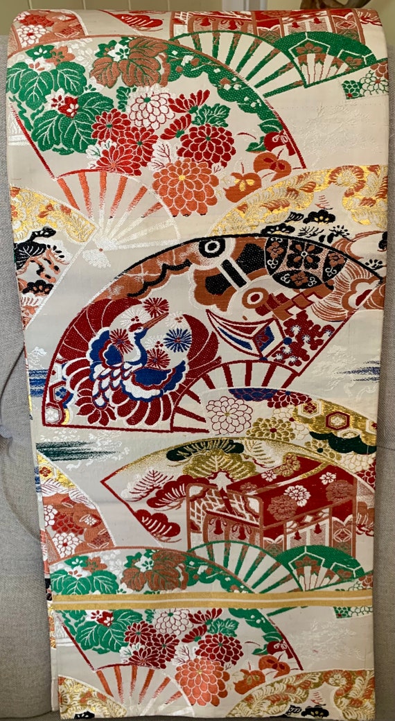 Antique MARU Kimono Obi/Kimono Belt/Kimono Sash - image 4