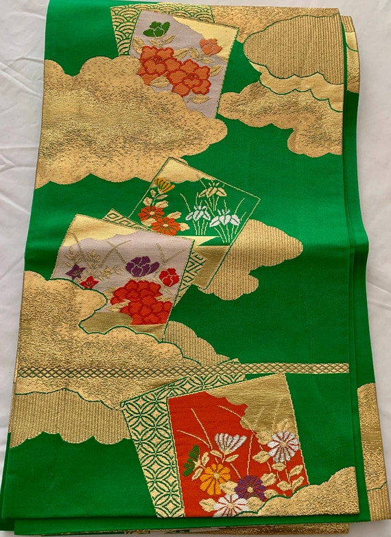 Japanese Kimono Christmas Fukuro Obi /Obi Sash/ K… - image 1