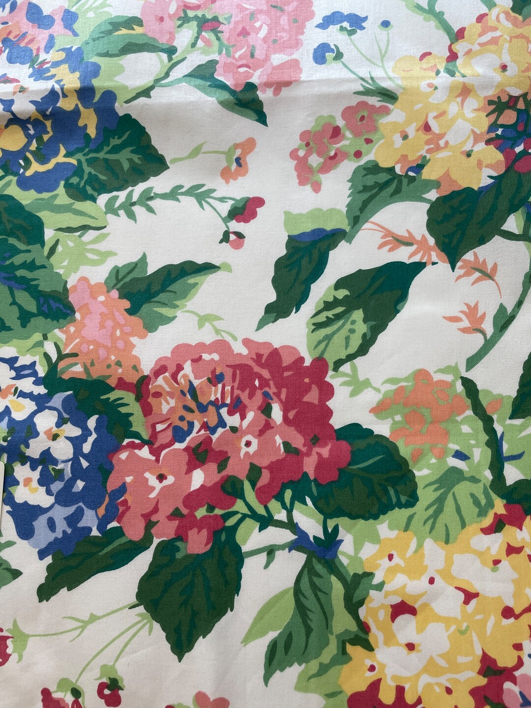 Vintage Waverly Home Decor Floral Fabric Remnant Floral Etsy