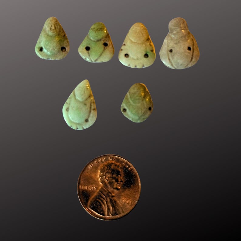 6 - 1930's Antique Jadeite Buddha Buttons - Beautifully Hand Carved ...