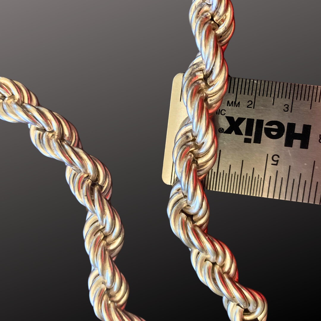 925 Solid Sterling Silver Rope Chain Necklace 30