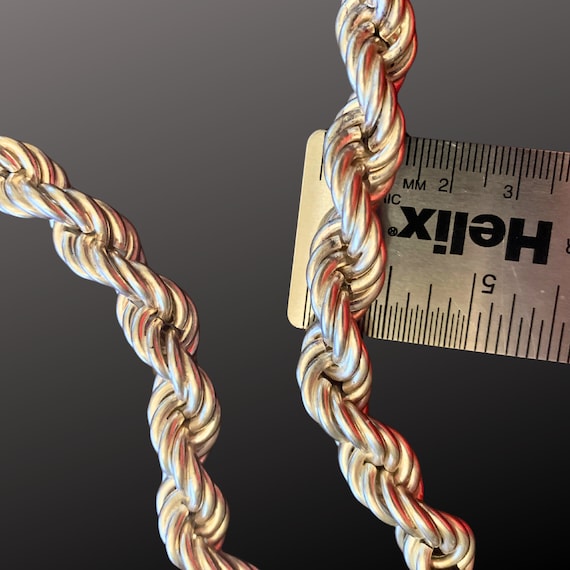 925 Solid Sterling Silver Rope Chain Necklace 30"… - image 1