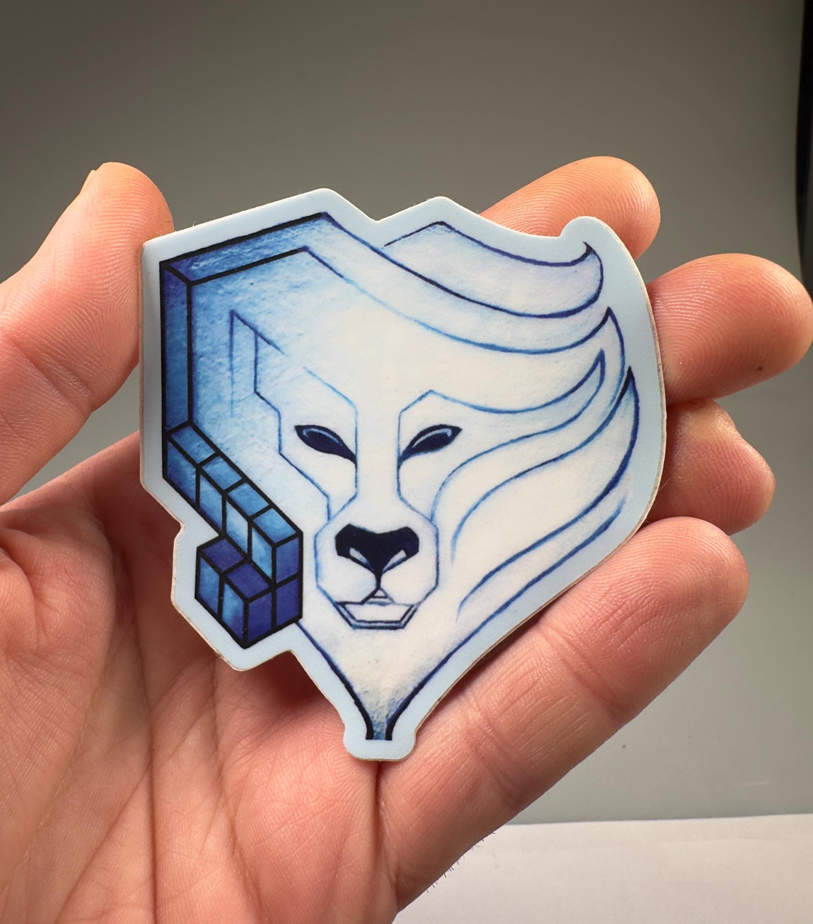 3”x3” Sacred “lion of Buddha” Sticker by Leandra Barr , Art, Abstract ...