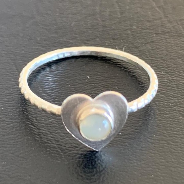 925 Sterling Silver Rainbow Moonstone Ring Love Heart Gemstone Stack Size 567 8 8.5, Sterling Silver Love Heart Ring Moonstone Gemstone