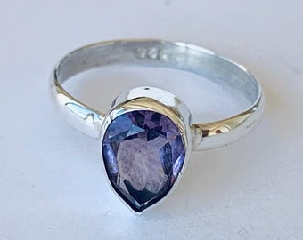 55Carat Natural Amethyst 925 Silver Ring for Women Oval Shape February Birthstone Size 5,6,7,8,9,10,11,12
