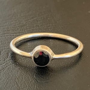 925 Sterling Silver Ruby Ring Gemstone Stack  Stackable Round Sz US 5 6 7 8 9 10, Silver Ruby ring, July Birthstone Ring, Ruby Gemstone Ring