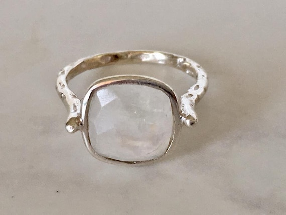 Rainbow Color rectangle bi-couleur Tourmaline gemstone silver ring sz 7 8 9