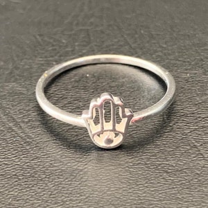 925 Sterling Silver Hamsa Hand Fatima Evil Eye Ring Sz 5689 10, Silver Hamsa Evil Eye Ring, Mati Nazar Protection Ring, Silver Hamsa Ring