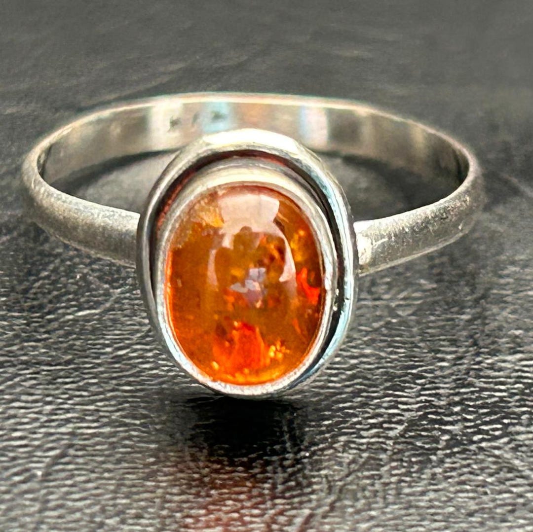 Ian And Valeri Co. Amber Sterling Silver Oval Adjustable