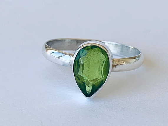 Moonstone Stackable Ring Teardrop Sterling Silver, Sizes 5 to 9 Moonstone Stackable Ring Teardrop Sterling Silver, Sizes 5 to 9