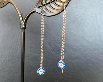 YEESIA Orecchini Evil Eye – Ciondolo Occhio Nero – In Argento Sterling 925 Con Zirconia Cubica – Gioiello Antimalocchio – Regalo Con Panno E Scatola