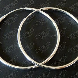 925 Sterling Silver 30mm 35mm 40mm 50mm 80mm Hoop Earrings, Small Medium Large Extra Large Silver Hoops Earrings, Classic Hoops, Minimalist