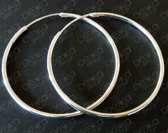 925スターリングシルバー 14 mm 30 mm 40 mm 50 mm 80 mm フープイヤリング、S、M、L、XL シルバーフープイヤリング、クラシックフープ、ミニマリスト