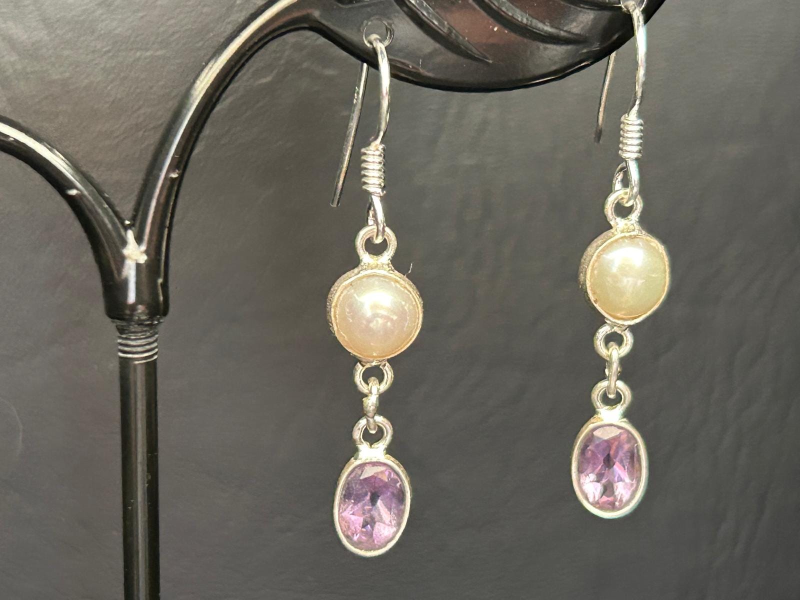 Orecchino in argento sterling 925 con perla d'acqua dolce naturale