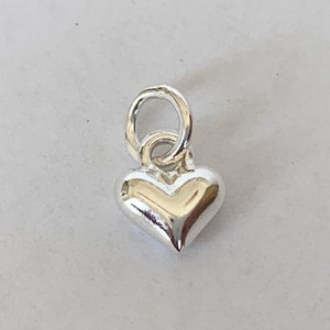 925 Sterling Silver Heart Pendant, Sterling Silver Puff Heart Charm, Sterling Silver 3D Love Heart Pendant, Add on Charm Bracelet Necklace