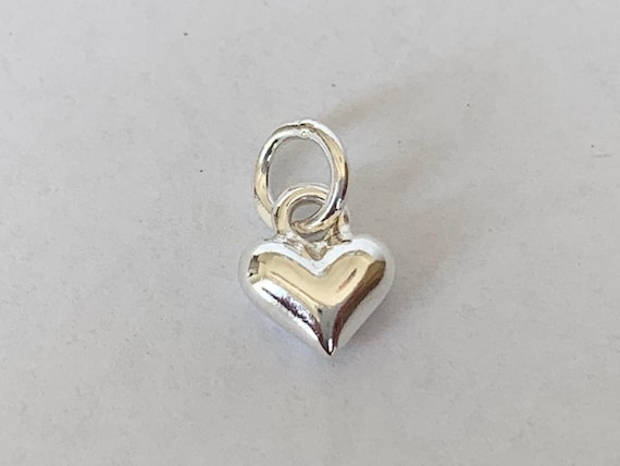Puffed 3D Heart Charm Sterling Silver Puffed 3D Heart Charm Sterling Silver