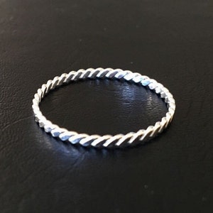 925 Sterling Silver Twist Band Ring Stack Stackable 3456 7 9 10 11 12 Thin Flat Fine Stack Ring Minimalist Silver Twist Rope Ring Girl Women