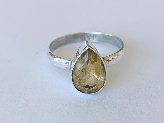 Moonstone Stackable Ring Teardrop Sterling Silver, Sizes 5 to 9 Moonstone Stackable Ring Teardrop Sterling Silver, Sizes 5 to 9