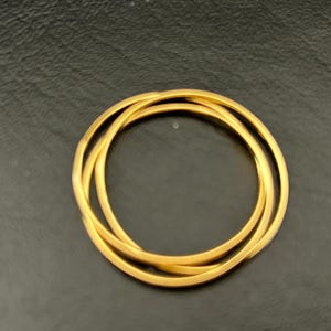 18K Gold on 925 Sterling Silver Russian Wedding Ring Thin Bands Ring, Gold Vermeil Stackable Minimalist Rings 3 Three Triple Connected Stack
