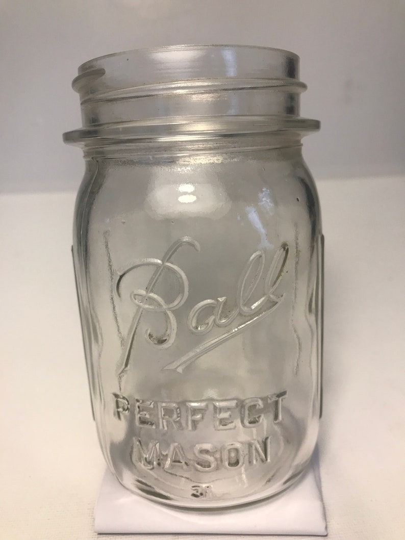 Ball perfect mason Clear pint jar with grips 19331962 Etsy