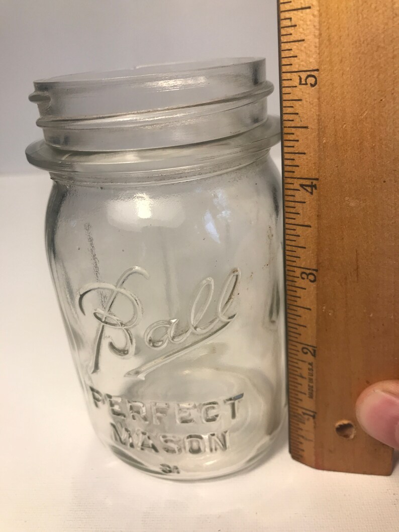Ball perfect mason Clear pint jar with grips 19331962 Etsy