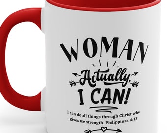 Empowering Bible Verses Mug for Woman, 11 oz. two-toned Scripture Coffee Mug, Christian Coffee Mug for Secret Sister Gift, Christian Tea Cup